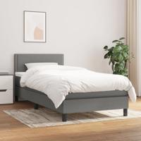 Boxspring met matras stof donkergrijs 100x200 cm