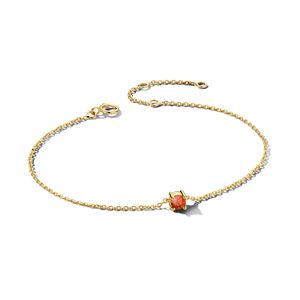 Armband Geboortesteen geelgoud-granaat 15,5 - 18,5 cm
