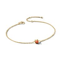 Armband Geboortesteen geelgoud-granaat 15,5 - 18,5 cm
