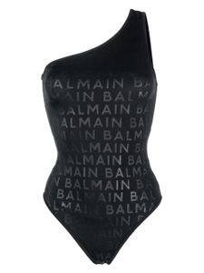 Balmain maillot de bain à logo imprimé - Noir