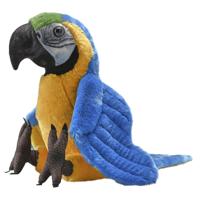 Wild Republic Ara knuffel - blauw - pluche - 33 cm - vogels - dieren - papegaai