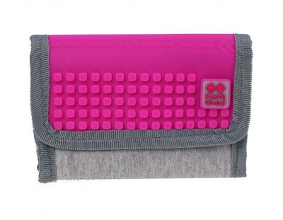 Pixie crew portemonnee met paneel 13 cm grijs/fuchsia Pixie crew portemonnee met paneel 13 cm grijs/fuchsia