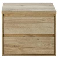 Porto Badmeubelset 70 cm - Natuur Eiken - Wastafelbovenblad Natuur Eiken