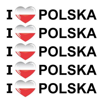 Sticker - 10x - I love Polska - 19 x 4 cm - Polen - landenthema