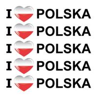 Sticker - 10x - I love Polska - 19 x 4 cm - Polen - landenthema