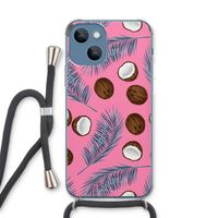 Kokosnoot roze: iPhone 13 Transparant Hoesje met koord Kokosnoot roze: iPhone 13 Transparant Hoesje met koord