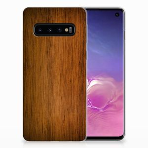 Samsung Galaxy S10 Bumper Hoesje Donker Hout