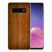 Samsung Galaxy S10 Bumper Hoesje Donker Hout