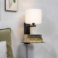 its about RoMi Wandlamp 'Florence' Met plank en USB, kleur Wit