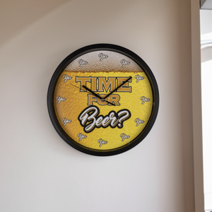 Wandklok 'Time for Beer' - Diameter 29 cm - Grappige Wanddecoratie - Originele Klok voor Bierliefhebbers