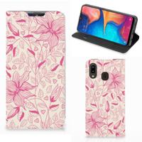 Samsung Galaxy A30 Smart Cover Pink Flowers