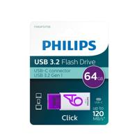 Philips Click USB flash drive 64 GB USB Type-C 3.2 Gen 1 (3.1 Gen 1) Violet, Wit