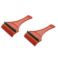 IJskrabber - 2x - autoraam krabber - rubber trekker - Rood - Kunststof - 12 x 18 cm - Ruitenkrabber