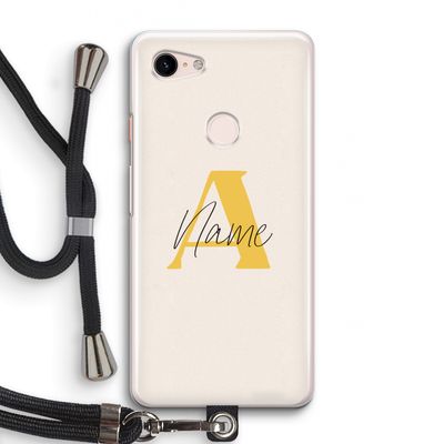 Amber Script: Pixel 3 Transparant Hoesje met koord