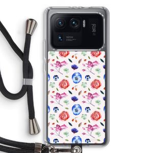 Bloemetjes: Xiaomi Mi 11 Ultra Transparant Hoesje met koord