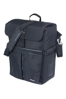 Basil Fietsschoudertas move mik hooks zwart met helmvak |15l