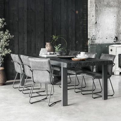DTP Home Eettafel 'Beam' Teakhout, 225 x 100cm, kleur Zwart