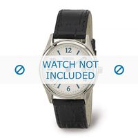 Boccia horlogeband 3199-01 Leder Zwart 16mm + zwart stiksel - thumbnail