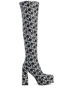 Karl Lagerfeld Jeans bottines Stak Heel 120 mm à logo imprimé - Noir