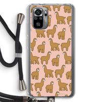 Alpacas: Xiaomi Redmi Note 10S Transparant Hoesje met koord