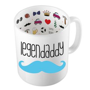 Bellatio Decorations Cadeau koffie/thee mok voor papa - blauwe snor - de beste papa - Vaderdag   -