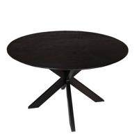 Giga Meubel - Eettafel Zwart Rond 120cm - Matrix Poot - Hotel Chique