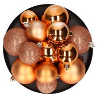 Kerstversiering set kerstballen koper 6 - 8 cm - pakket van 36x stuks - thumbnail