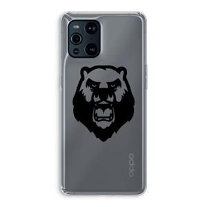 Angry Bear (black): Oppo Find X3 Transparant Hoesje