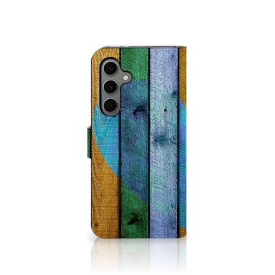 Samsung Galaxy S24 FE | Book Style Case | Wood Heart - Cadeau voor je Vriend