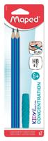 Grafietpotlood maped kidy learn 2 stuks blauw