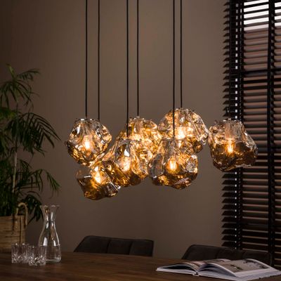 LifestyleFurn Hanglamp 'Rock' 7-lamps, kleur Chromed