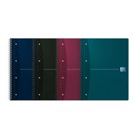 Collegeblok Oxford Office Essentials A4+ lijn 4-gaats 180 pagina&apos;s 80gr assorti | 5 stuks