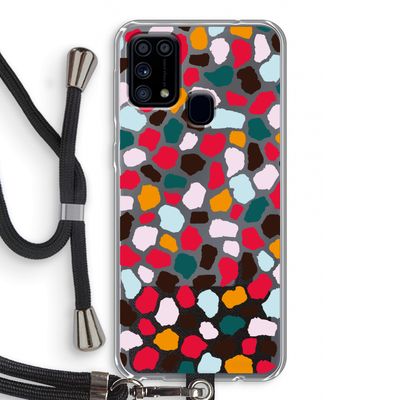 Colored Giraffe: Samsung Galaxy M31 Transparant Hoesje met koord