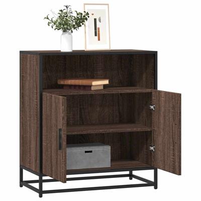 Dressoir 68x35x76 cm bewerkt hout bruin eikenkleur