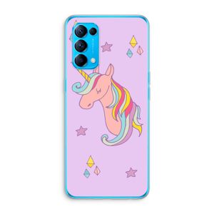 Roze eenhoorn: Oppo Find X3 Lite Transparant Hoesje