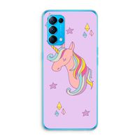 Roze eenhoorn: Oppo Find X3 Lite Transparant Hoesje