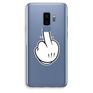 Middle finger white: Samsung Galaxy S9 Plus Transparant Hoesje