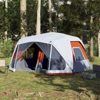 VidaXL Tent met led 10-persoons snelontgrendeling lichtgrijs en oranje - thumbnail