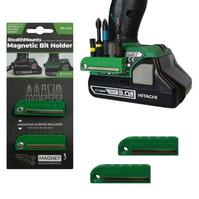 Stealthmounts Bithouder voor Hikoki/Metabo HPT/Hitachi | Groen | 2 stuks - BH-MHH-GRN-2