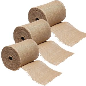 3x Decoratie / hobby lint jute rol 25 meter