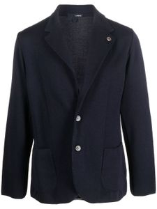 Lardini blazer en laine à simple boutonnage - Bleu