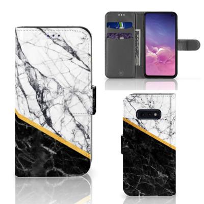 Samsung Galaxy S10e | Bookcase | Marmer Wit Zwart - Origineel Cadeau Man