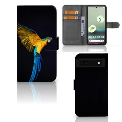 Google Pixel 6A | Telefoonhoesje | Met pasjeshouder | Papegaai