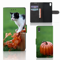Sony Xperia XA1 | Telefoonhoesje | Met pasjeshouder | Kitten