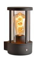 Lucide LORI - Wandlamp Binnen/Buiten - Ø 12 cm - 1xE27 - IP44 - Dag/nacht sensor - Antraciet