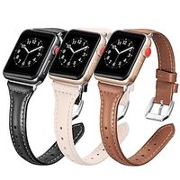 Lederen band Compatibel met: Apple Watch-horlogebandje 38mm 40mm 41mm 42mm 44mm 45mm 49mm Luxe Verstelbaar Echt leer Vervangende horlogeband voor iwatch Series Ultra 8 7 SE 6 5 4 3 2 1 Lightinthebox