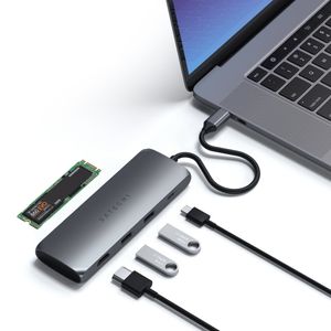Satechi ST-UCHSEM laptop dock & poortreplicator Bedraad USB 3.2 Gen 2 (3.1 Gen 2) Type-A Grijs