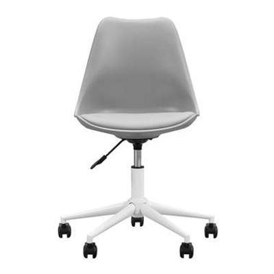 Bureaustoel Senja - kunststof - grijs - wit metaal