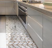 Marmeren in grijs met goud vinyl vloerkleed keuken