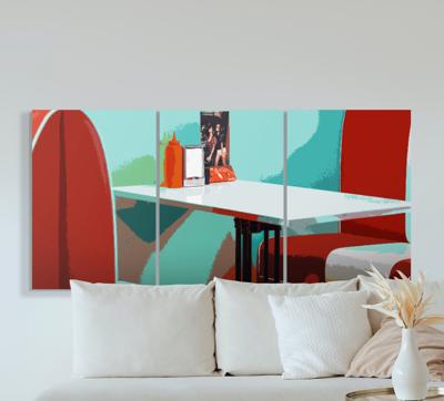 Canvas schilderij woonkamer Retro vintage restaurant